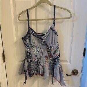 Juju & Christine Ladies Patch Work Dressy Tank Top. EUC